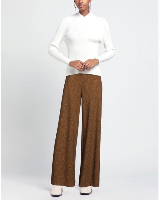 Niu Brown Pants Cotton, Polyester, Viscose, Elastane