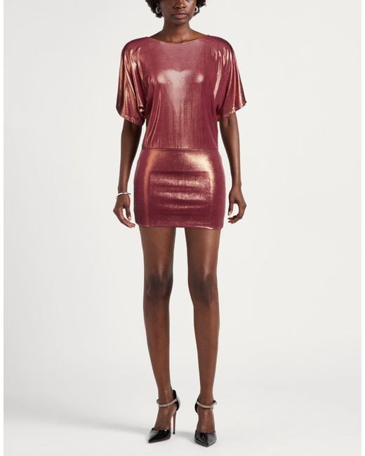 Kontatto Red Mini Dress Polyester, Elastane