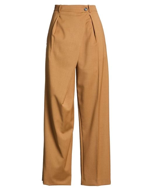 Tela Natural Camel Pants Polyester, Virgin Wool, Elastane