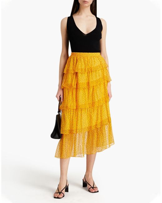 Sandro Yellow Midi Skirt