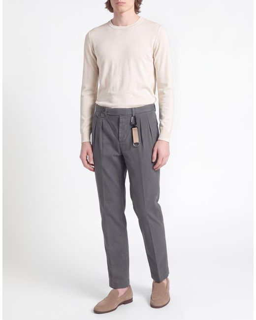 Manuel Ritz Gray Pants Cotton, Elastane for men