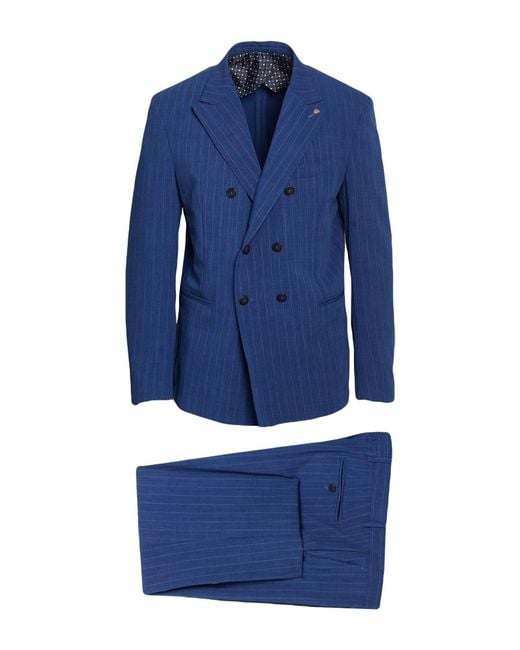 Barbati Blue Suit Polyester, Viscose, Elastane for men
