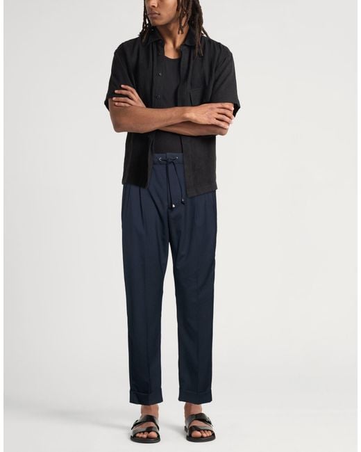 Messagerie Blue Midnight Pants Viscose, Polyester, Wool, Elastane for men