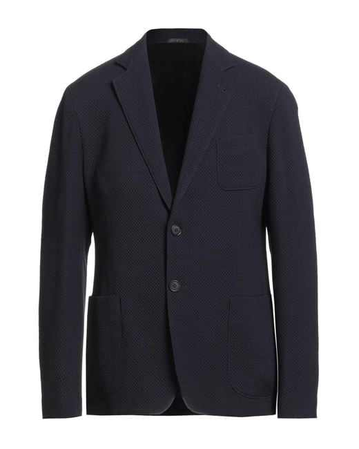 Giorgio Armani Blue Blazer Virgin Wool, Elastane for men