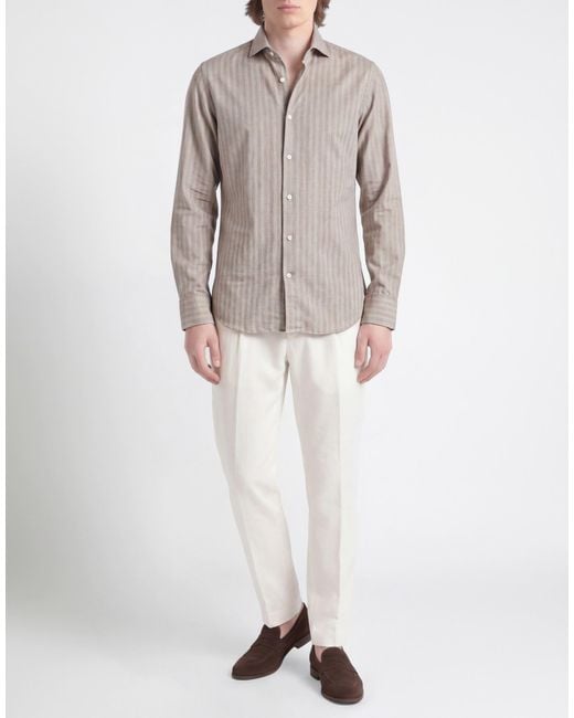 Tintoria Mattei 954 Gray Sand Shirt Cotton, Elastane for men