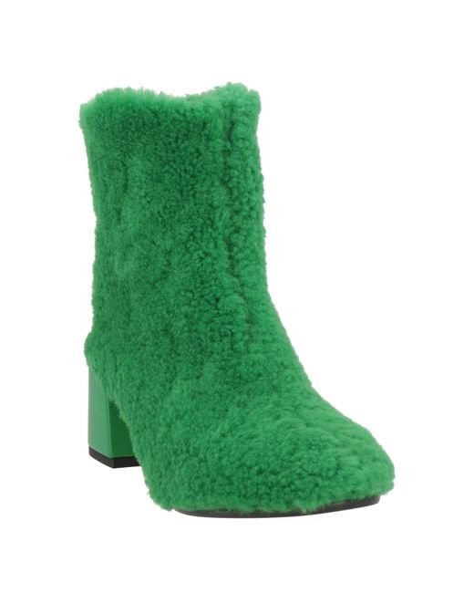 Collection Privée Green Ankle Boots Ovine Leather