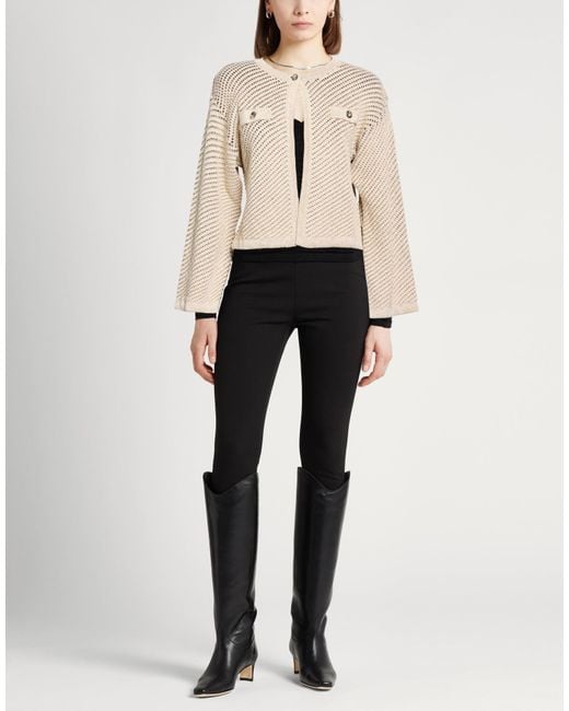 Liu Jo Natural Cardigan Viscose, Polyester, Metallic Polyester