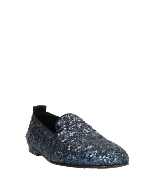 Dolce & Gabbana Blue Slate Loafers Textile Fibers for men