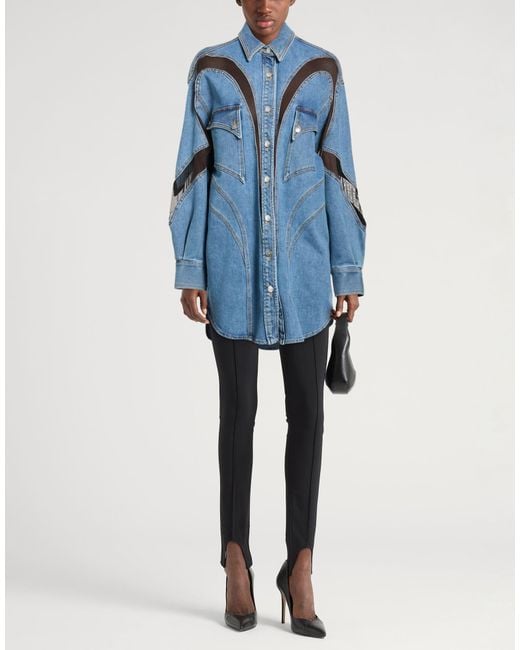 Mugler Blue Denim Shirt