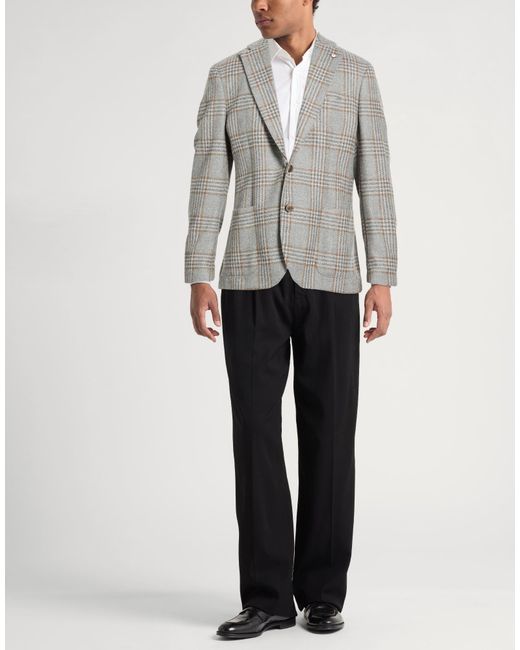 L.b.m. 1911 Gray Blazer Wool, Polyester for men