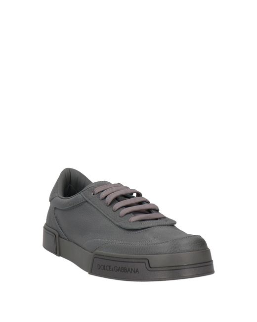 Dolce & Gabbana Gray Sneakers Calfskin, Lambskin for men