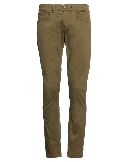 Dondup Green Military Pants Cotton, Elastane for men