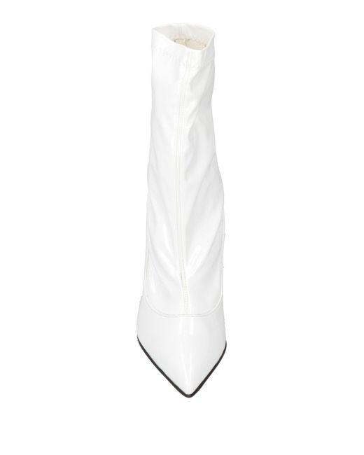 Le Silla White Ankle Boots Textile Fibers