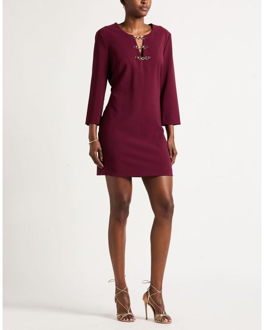 Kocca Purple Burgundy Mini Dress Polyester, Elastane
