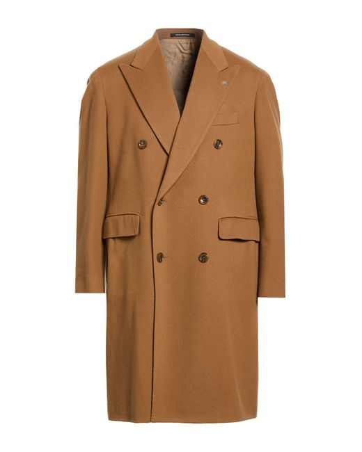 Tagliatore Brown Camel Coat Virgin Wool, Cashmere for men