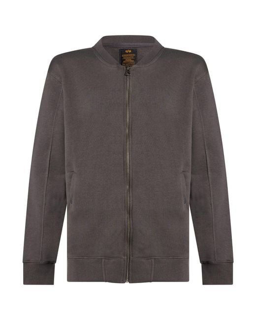 Alpha Industries Gray Sweatshirt Cotton, Polyester for men