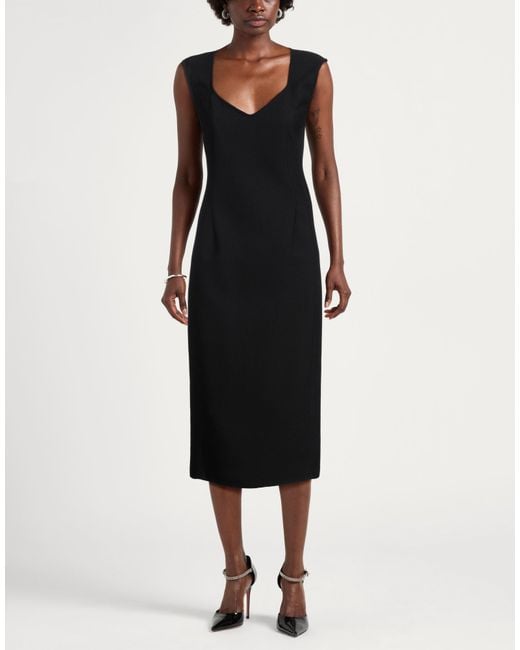 SEVENTY VENEZIA Black Midi Dress Polyamide, Elastane