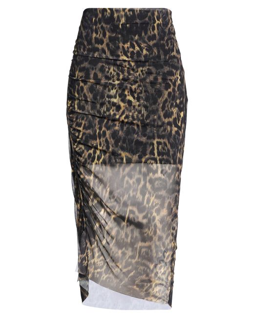 AllSaints Gray Midi Skirt Recycled Polyester, Polyester, Elastane