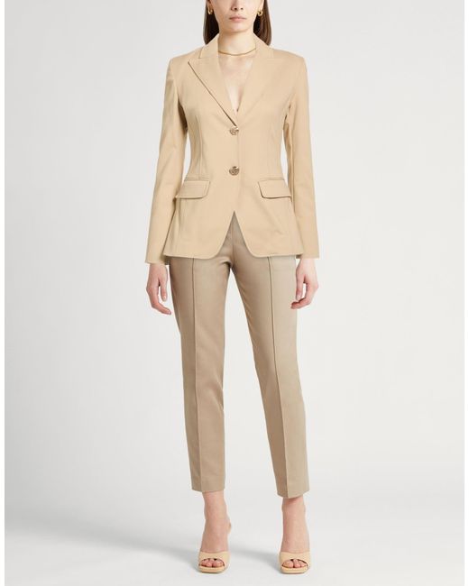 Liu Jo Natural Sand Blazer Cotton, Polyamide, Elastane