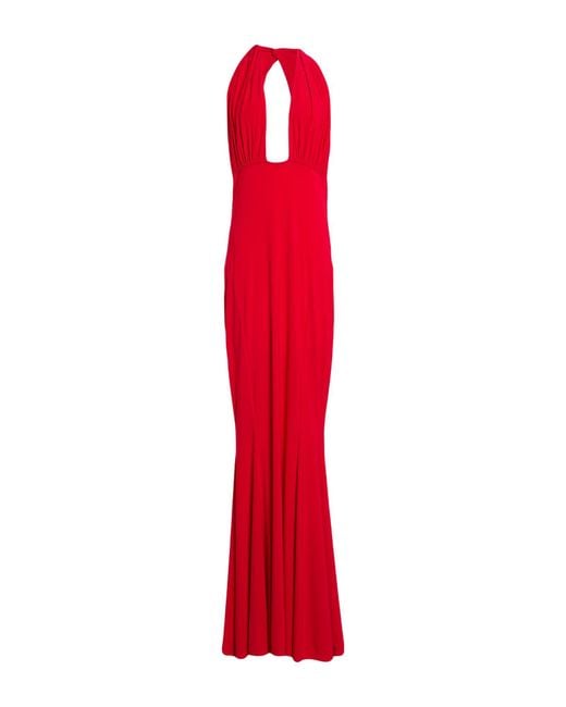 Norma Kamali Red Maxi Dress Polyester, Elastane