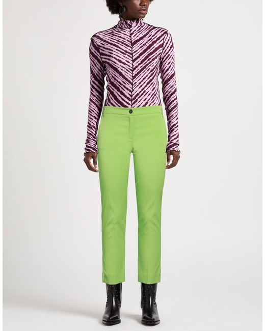 Marella Green Pants Polyester, Viscose, Elastane