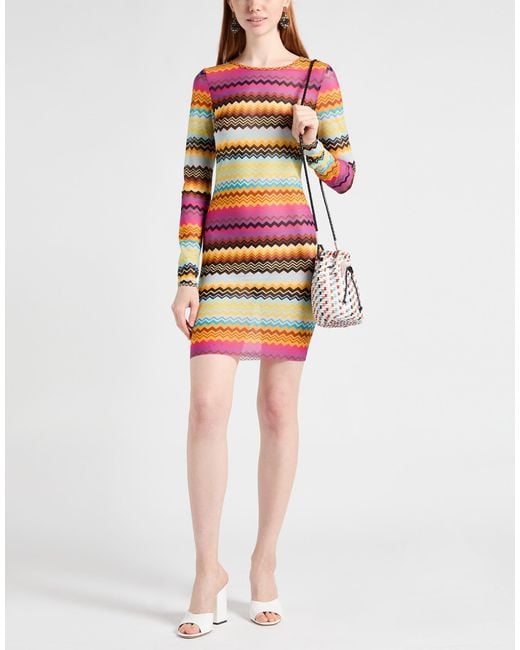 Missoni Pink Polyamide Elastane Printed Mini Dress