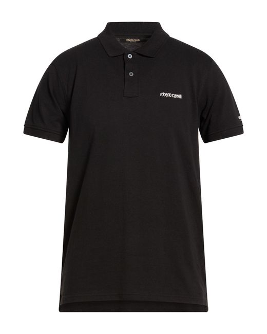 Roberto Cavalli Black Polo Shirt Cotton for men