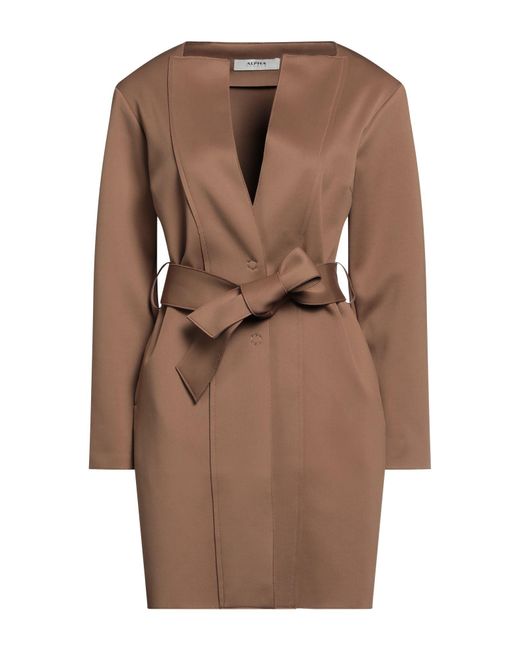 Alpha Studio Brown Overcoat & Trench Coat