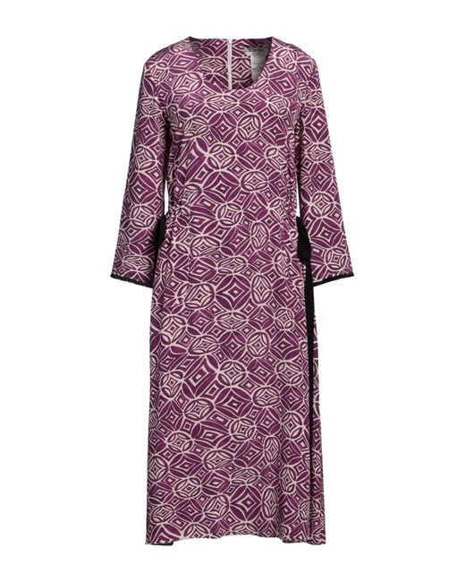 Max Mara Purple Midi Dress Silk