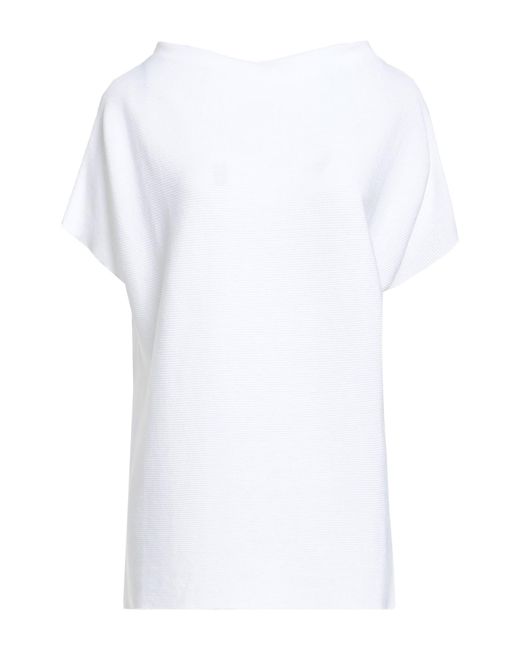 Alpha Studio White Sweater Cotton