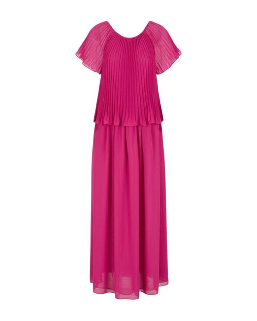 Vestido Efecto Dos Piezas Con Top Plisado De Georgette de Emporio Armani de  color Rosa | Lyst