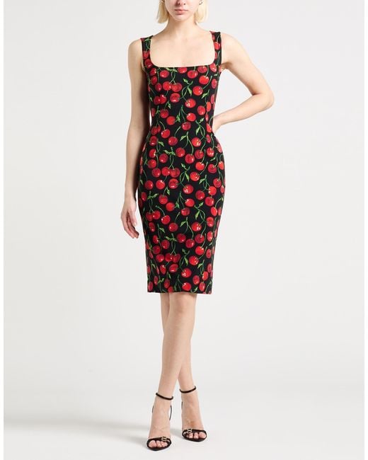 Dolce & Gabbana Red Midi Dress