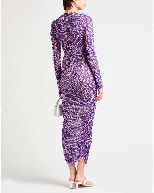 Mugler Purple Midi-Kleid