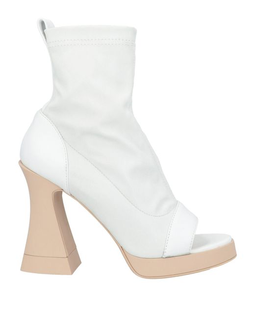 Agl Attilio Giusti Leombruni White Ankle Boots Leather