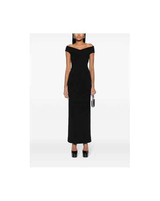 Solace London Black Maxi-Kleid