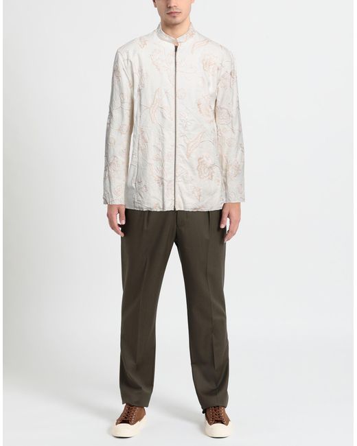By Walid White Cream Jacket Cotton for men