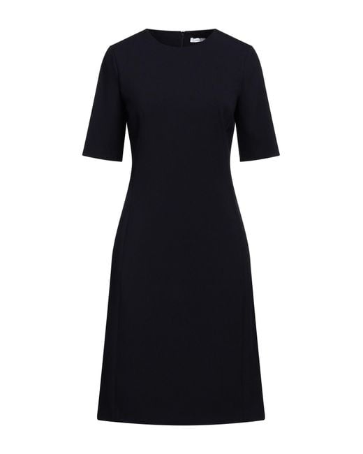 Peserico Black Easy Midi Dress Polyester, Viscose, Cotton, Elastane