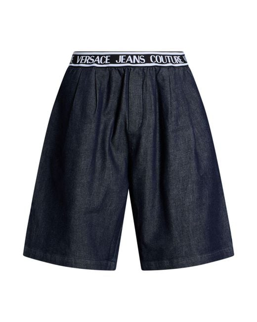 Versace Jeans Couture Blue Denim Shorts Cotton, Elastane for men