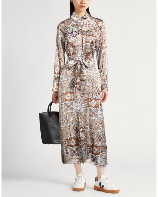 Eleventy Natural Sand Maxi Dress Silk