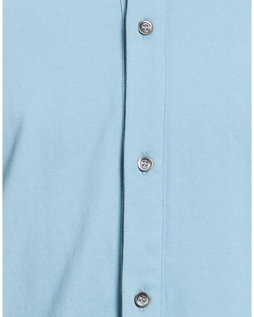 Alpha Studio Blue Shirt Cotton, Elastane for men