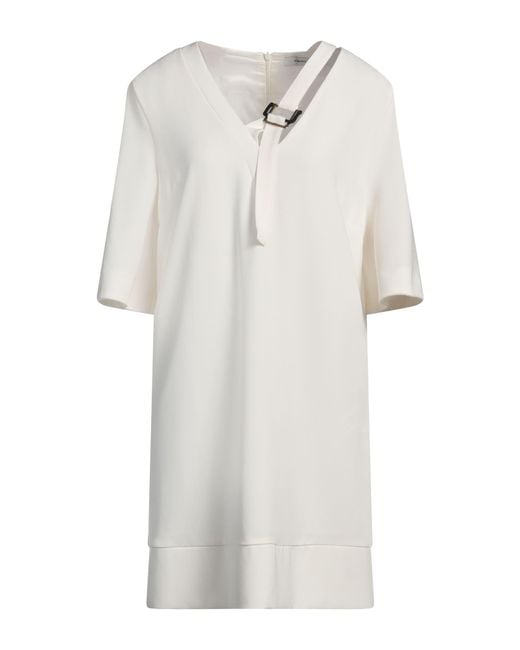 SIMONA CORSELLINI White Mini Dress Polyester, Elastane