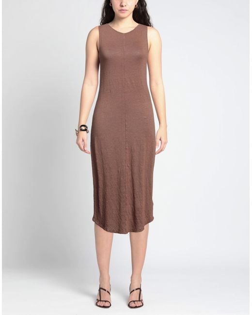 Majestic Filatures Brown Midi Dress
