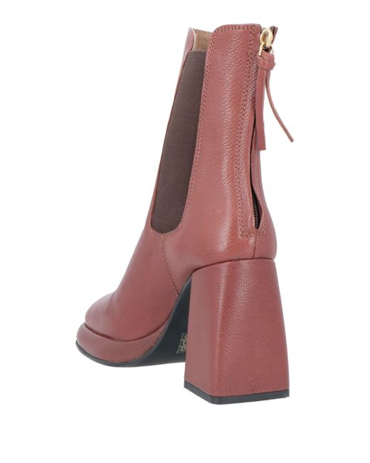 Emanuélle Vee Purple Ankle Boots Soft Leather, Textile Fibers