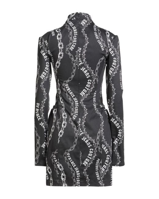 Versace Jeans Couture Black Mini Dress Cotton, Elastane, Polyamide