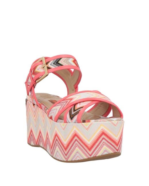 Missoni Pink Sandals Textile Fibers, Leather