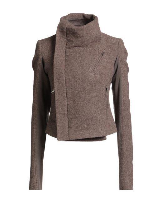 Rick Owens Brown Khaki Jacket Virgin Wool
