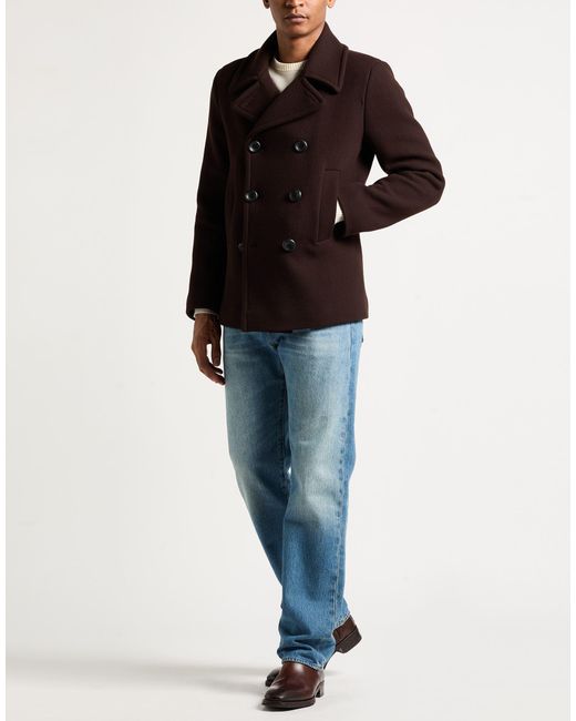 Sandro Brown Coat Wool, Polyamide, Viscose, Cotton for men