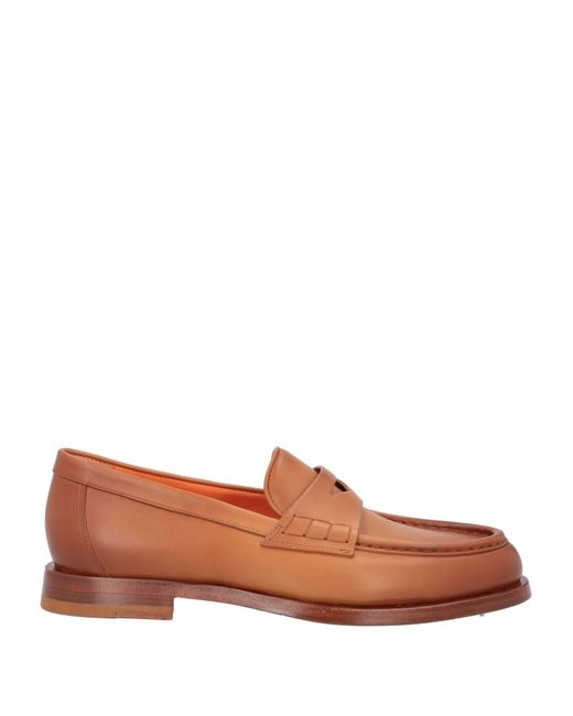 Santoni Brown Loafers Leather
