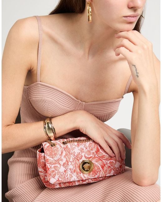 Versace Pink Cross-Body Bag Polyamide, Cotton, Polyester