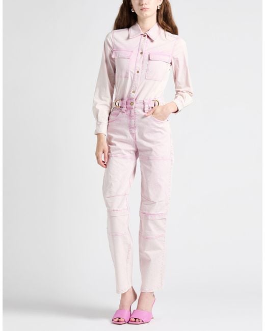 Pinko Pink Jumpsuit Cotton, Elastane